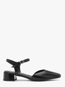 Czarne czółenka z otwartą piętą