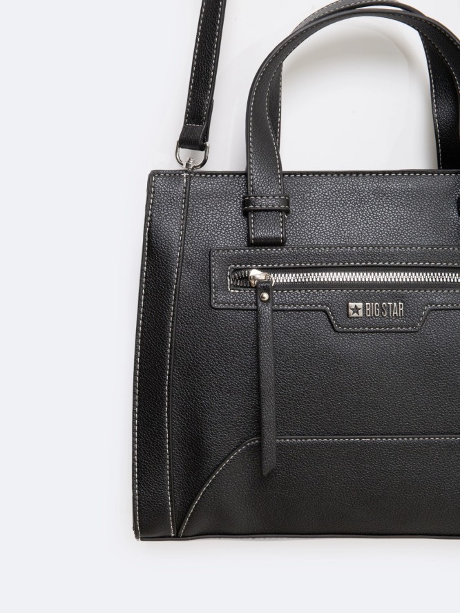 Torebka damska do ręki z dodatkowym paskiem czarna Marana 906