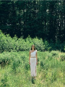 Asymetryczny top z wiskozy - biały