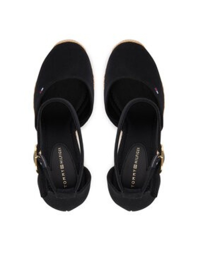 Tommy Hilfiger Espadryle Flag High Wedge Espad Closed Toe FW0FW09225 Czarny