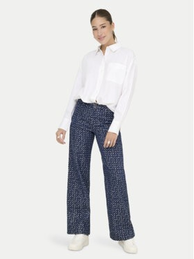 ONLY Spodnie materiałowe Evita 15362397 Granatowy Wide Leg