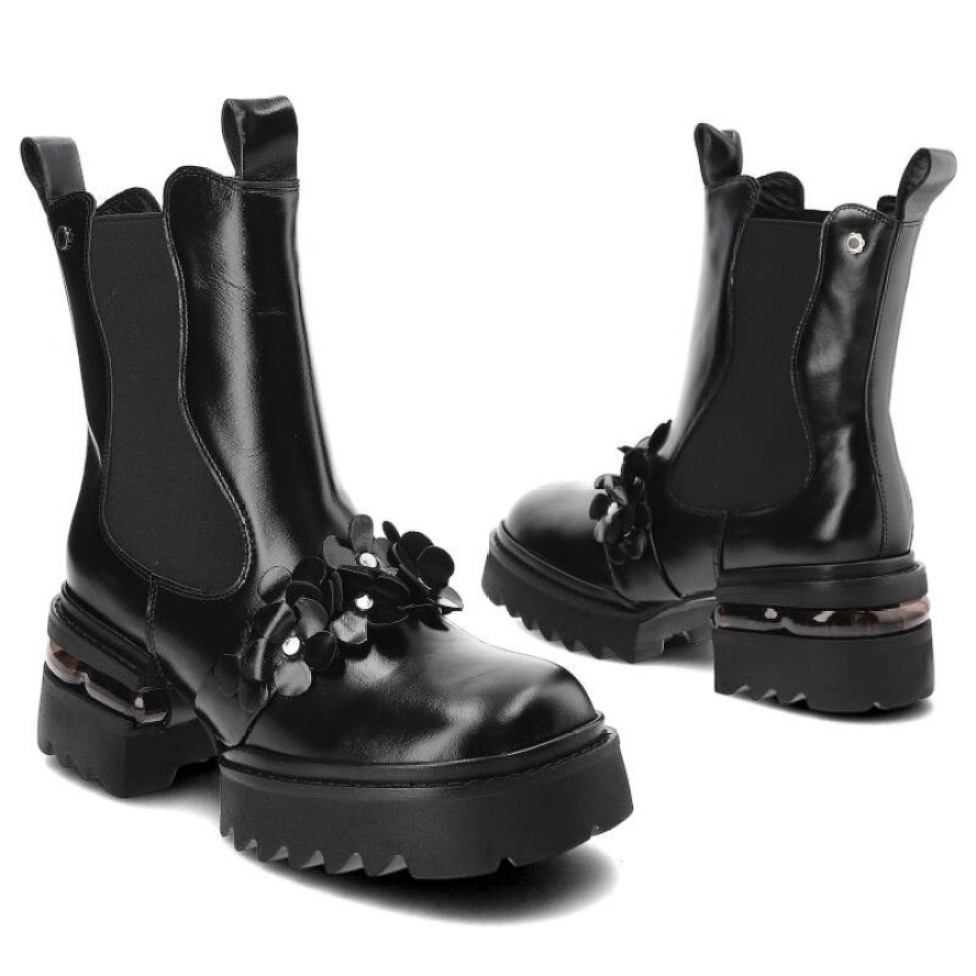 Czarne Botki Tuffoni Wygodne Obuwie Damskie