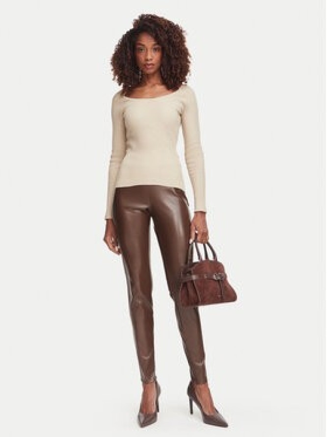 Guess Sweter W6YR22 Z0966 Beżowy Slim Fit