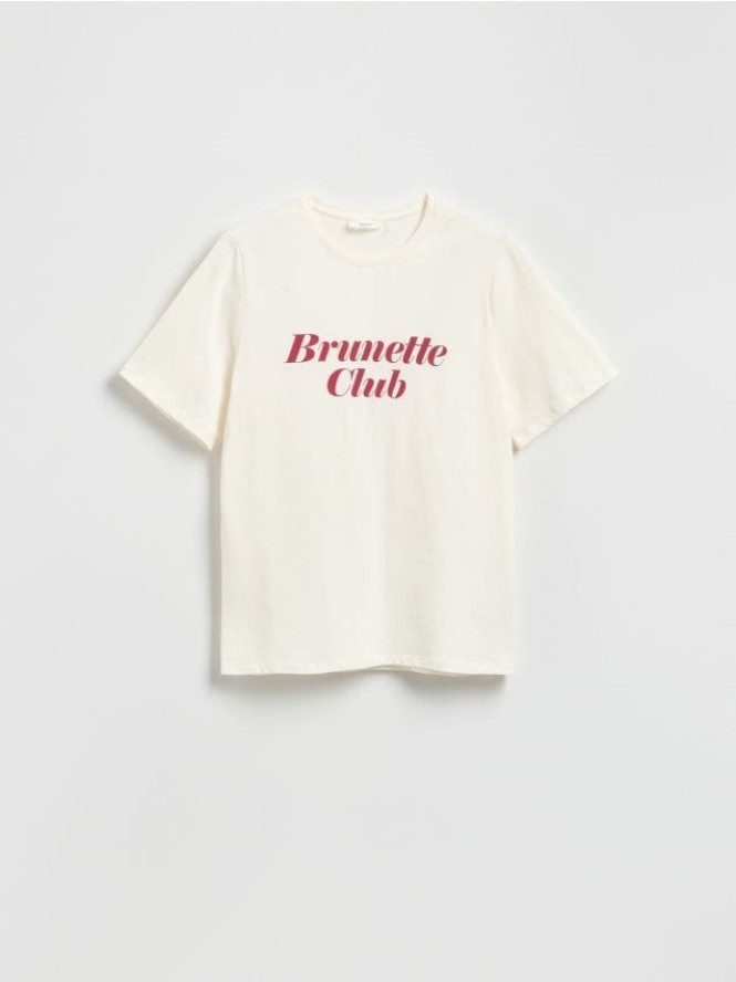 T-shirt z nadrukiem - złamana biel