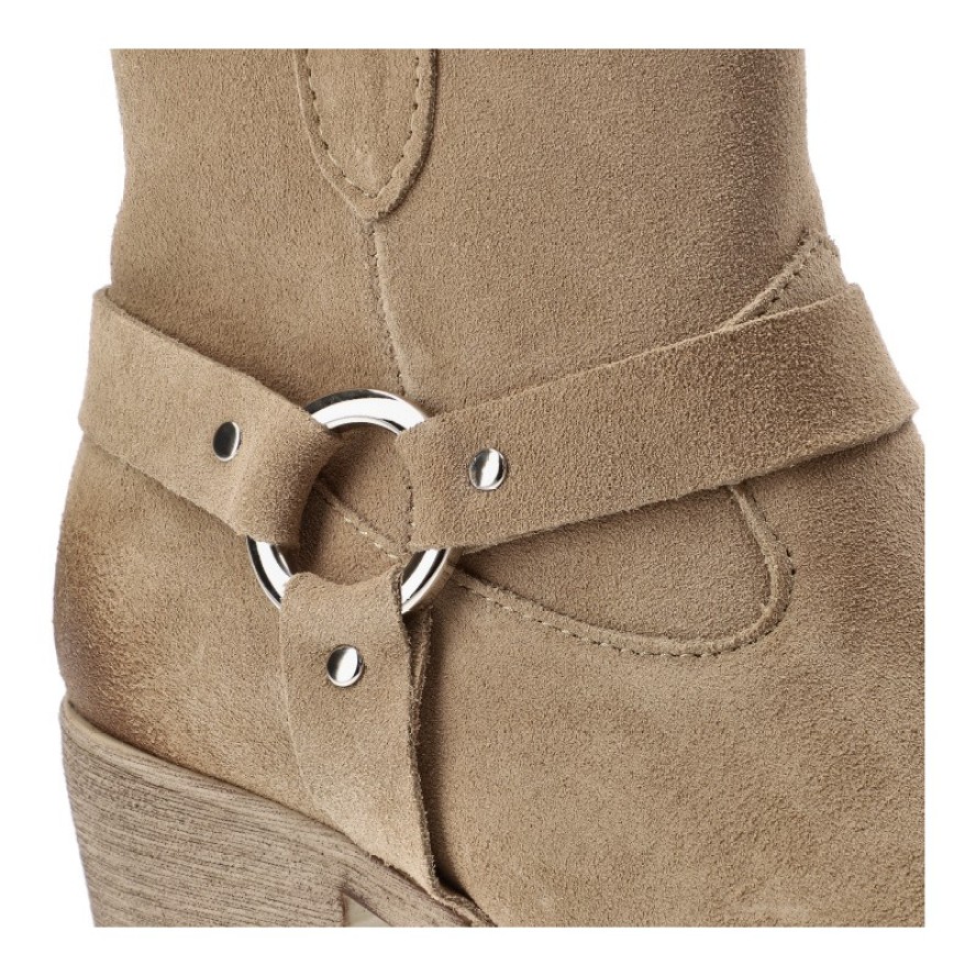 Beżowe Kowbojki Armodo Stylowe Obuwie Damskie