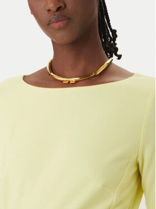 Rinascimento Sukienka koktajlowa CFC0127892003 Żółty Regular Fit