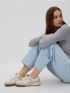 Sneakersy z łączonych materiałów - biały