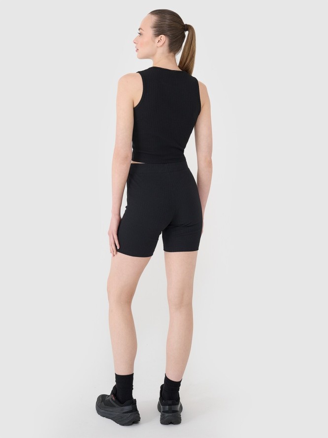 4F Legginsy krótkie dzianinowe damskie - czarne M