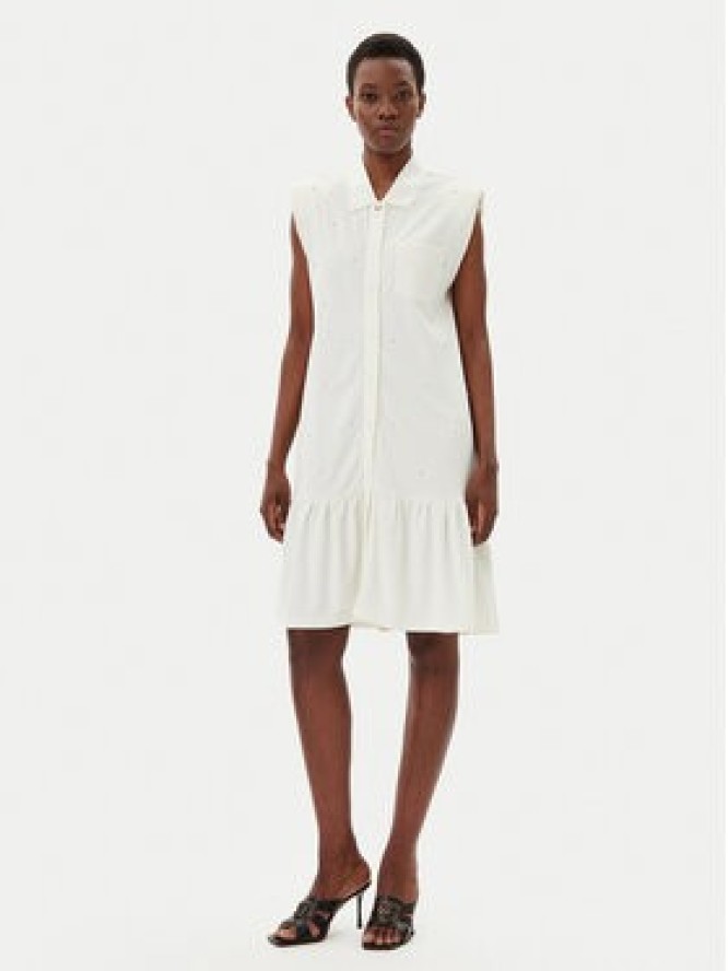 Liu Jo Sport Sukienka koszulowa TA5191 J5942 Écru Regular Fit