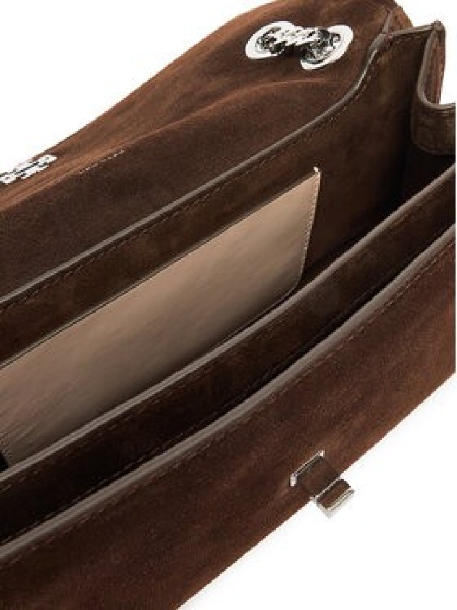 Tory Burch Torebka Kira Turnlock Suede Shouldr Bag 169176 Brązowy