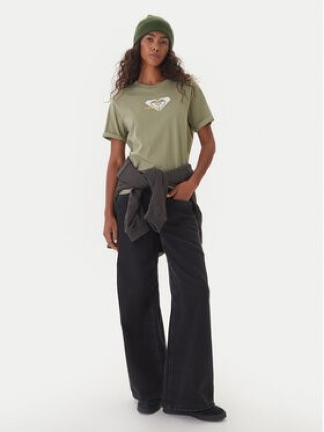 Roxy T-Shirt Oceanregular ERJZT06078 Zielony Regular Fit