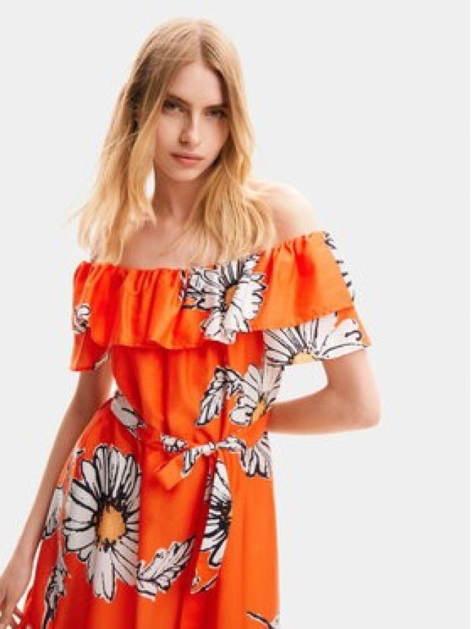 Desigual Sukienka letnia Georgeo 24SWVW02 Pomarańczowy Regular Fit