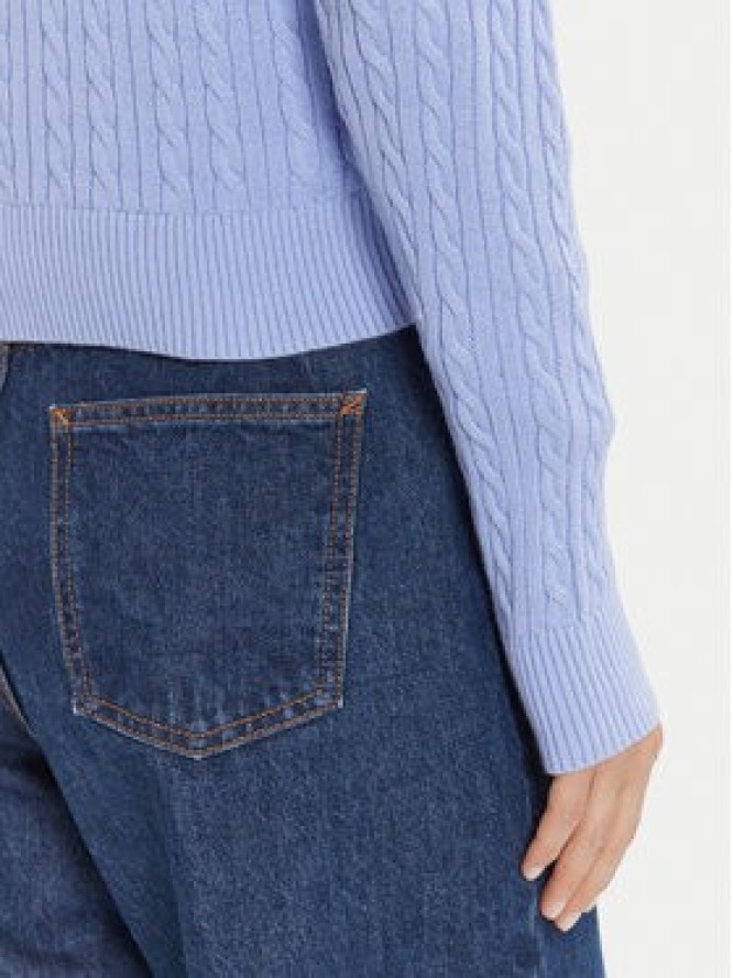 Tommy Jeans Sweter Cable Essential DW0DW22165 Niebieski Regular Fit