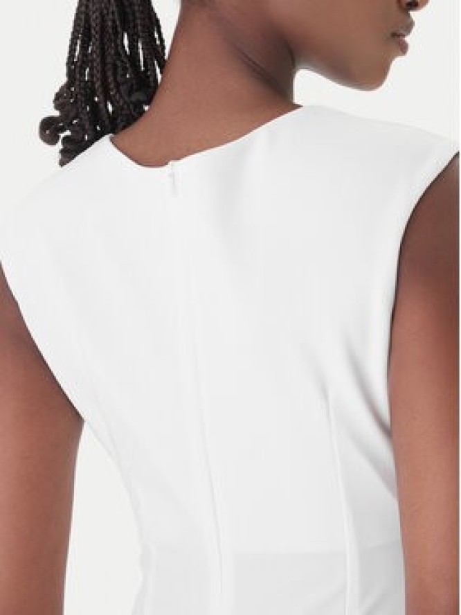 Rinascimento Sukienka koktajlowa CFC0127683003 Biały Slim Fit