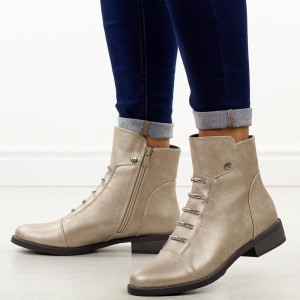 Płaskie botki damskie zimowe Jezzi Asa62-16 SL