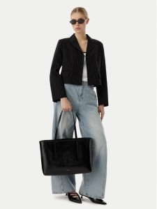 Calvin Klein Torebka Foil Logo Glossy LV04F3537G Czarny