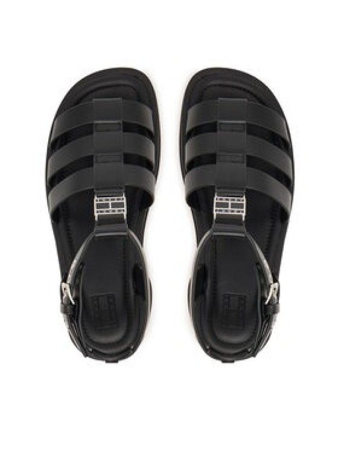 Tommy Jeans Sandały Tjw Fisherman Leather Max Sandal EN0EN02943 Czarny