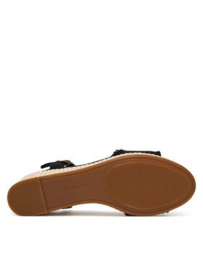 Tommy Hilfiger Sandały Mid Woven Wedge Espad Fringe FW0FW09470 Czarny