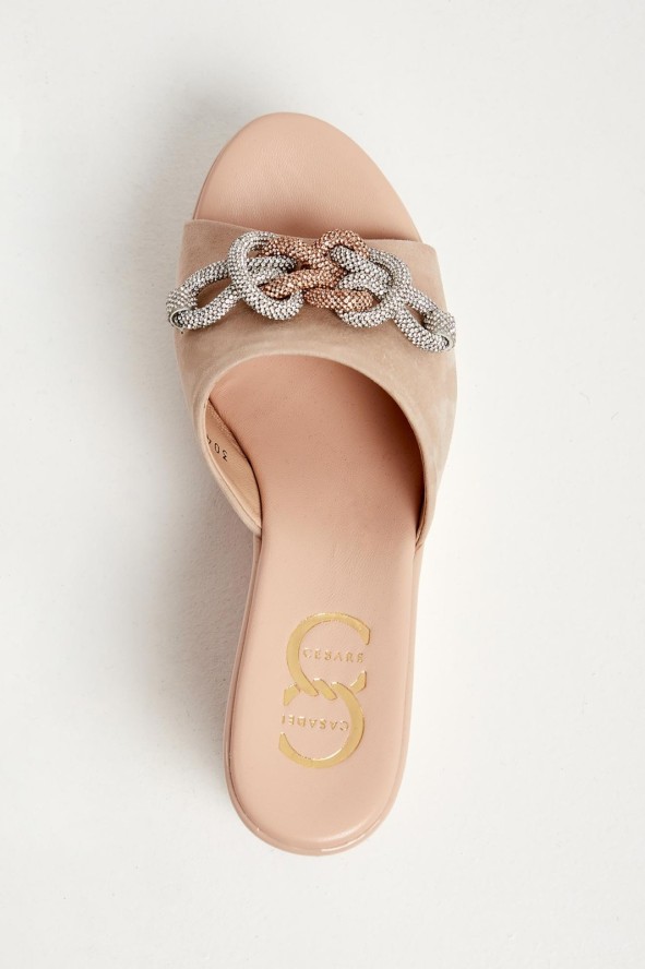 Klapki damskie na koturnie CESARE CASADEI