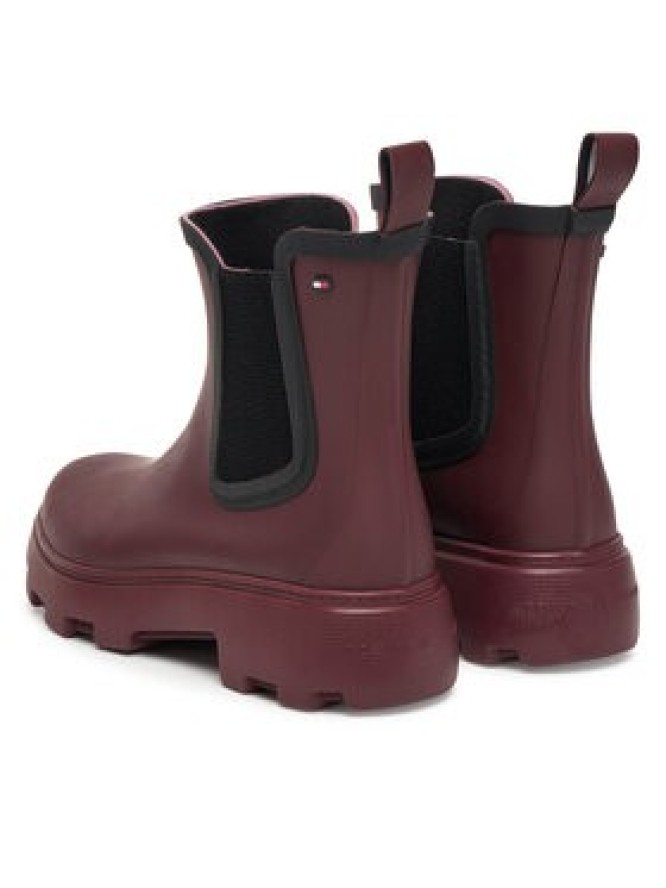 Tommy Hilfiger Kalosze Flag Ankle Warm Lining FW0FW08974 Bordowy