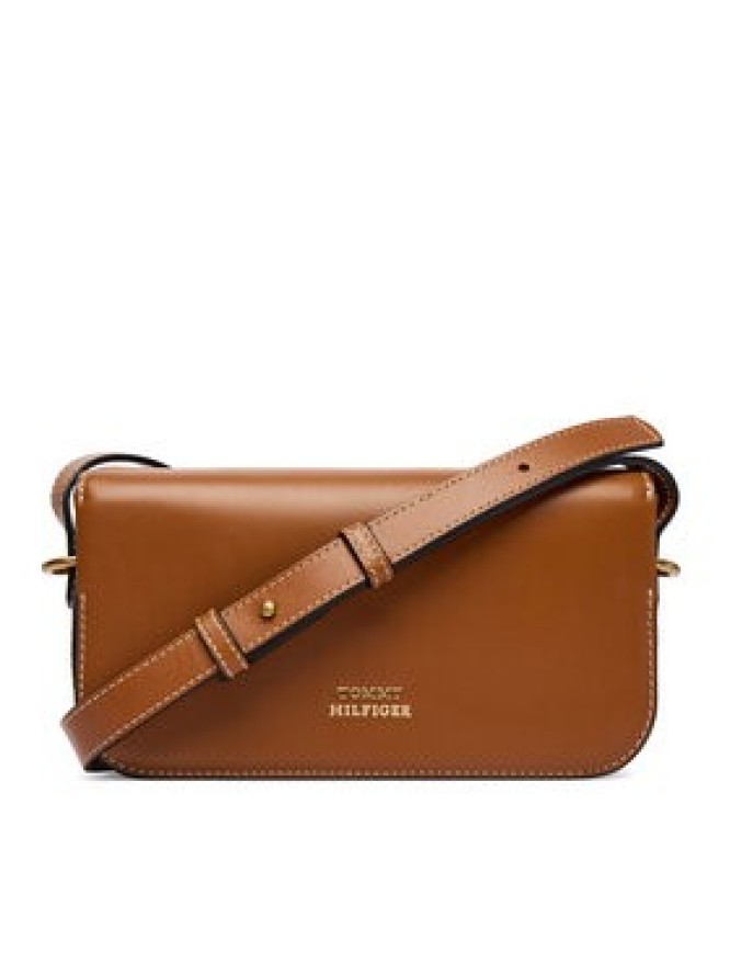 Tommy Hilfiger Torebka Th Script Flap Crossover AW0AW18399 Brązowy