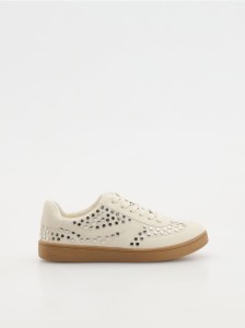 Sneakersy z ozdobnymi ćwiekami - beżowy