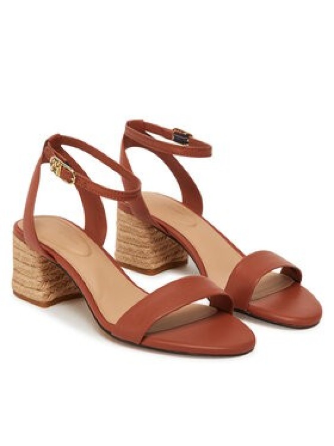 Tommy Hilfiger Espadryle Leather Ankle Strap Espad Sandal FW0FW08533 Brązowy