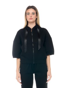 Leone Chic Boxing Bluza z kapturem i zamkiem błyskawicznym, z rękawem 3/4
