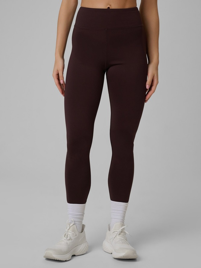 4F Legginsy dzianinowe damskie - brązowe XL