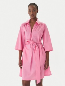 LOLA CASADEMUNT Sukienka koszulowa LS2616140 Różowy Relaxed Fit
