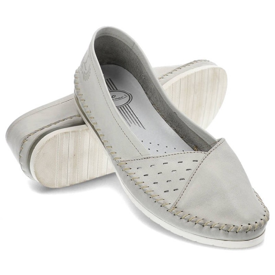 Szare Mokasyny Lemar Wygodne Buty Damskie