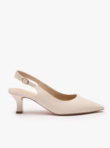 Kremowe czółenka slingback bez pięty