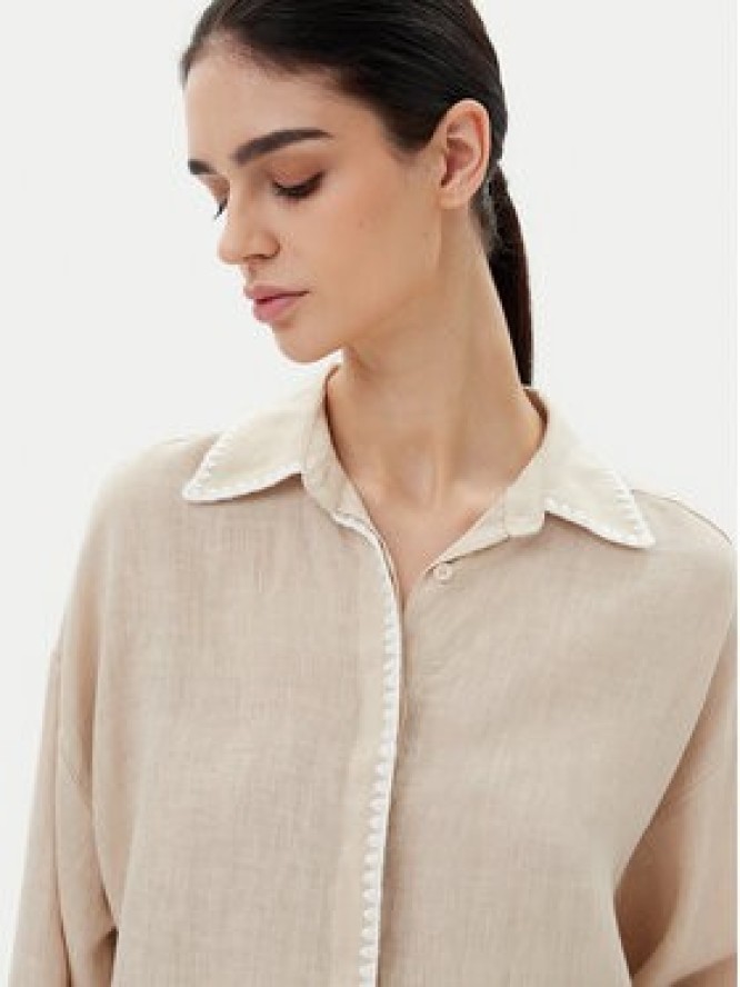 ICONA Koszula RP5LE003 Beżowy Relaxed Fit