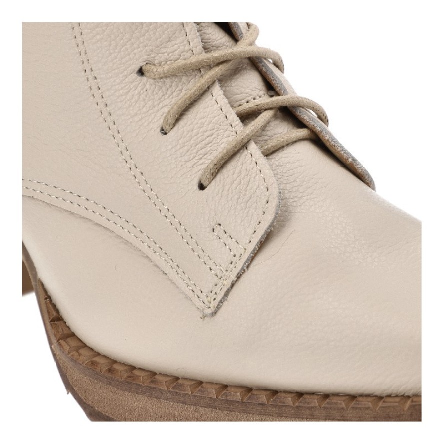 Beżowe Botki Amodo Modne Obuwie Damskie