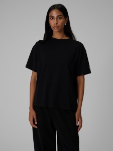 4F T-shirt loose gładki damski - czarny S
