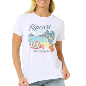 Damska koszulka z krótkim rękawem RIP CURL Crystal Standard Tee biały