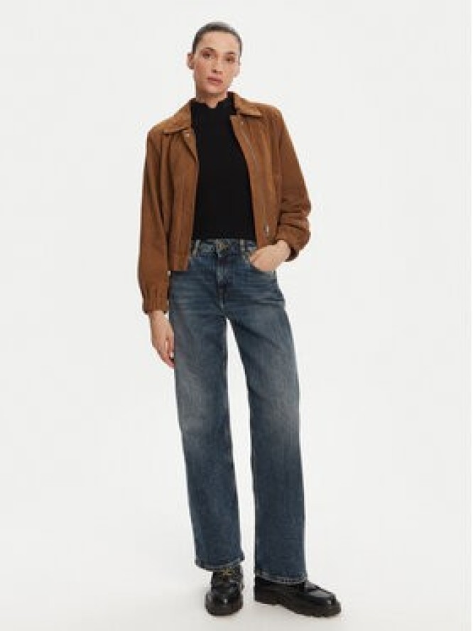 Serge Pariente Kurtka skórzana Clothilde Vs Brązowy Regular Fit