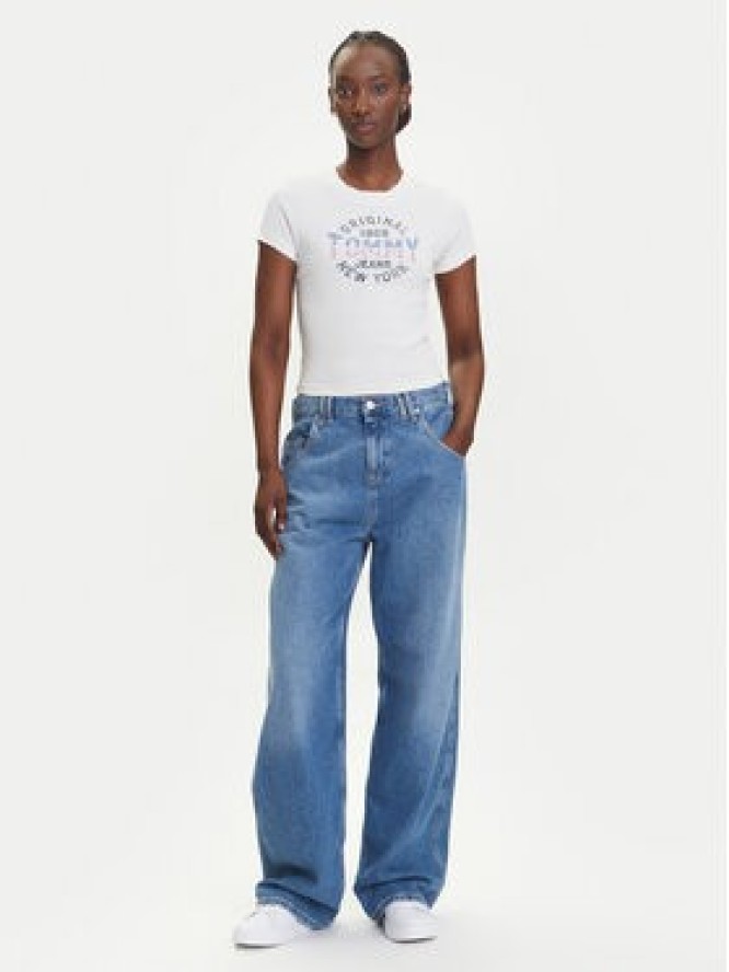 Tommy Jeans T-Shirt DW0DW21421 Écru Slim Fit