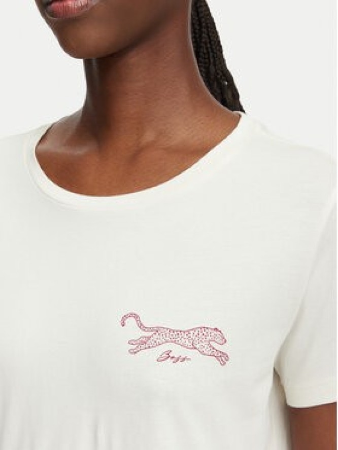 BOSS T-Shirt C_Elove_5 50566827 Kremowy Slim Fit