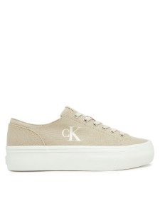 Calvin Klein Jeans Tenisówki Vulc Flatform Low Cv Mg YW0YW01763 Beżowy