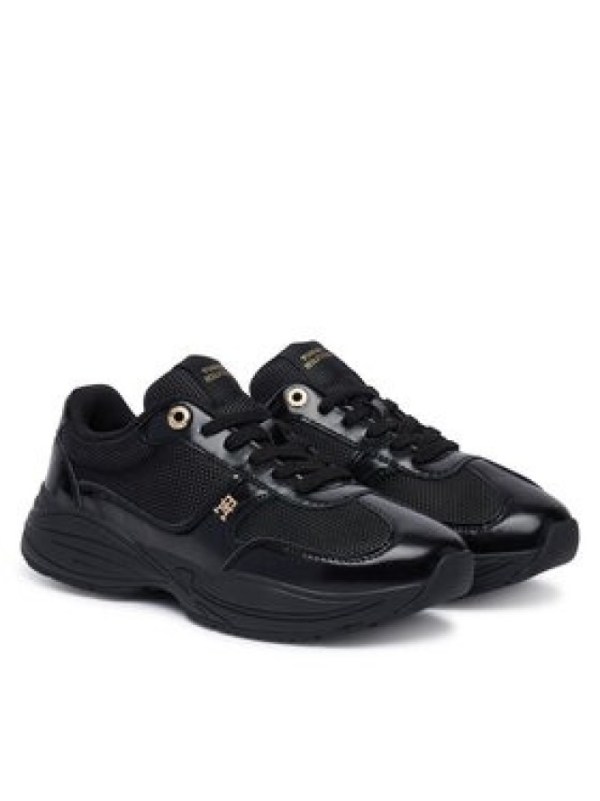 Tommy Hilfiger Sneakersy Modern Runner Shiny Leather FW0FW09413 Czarny