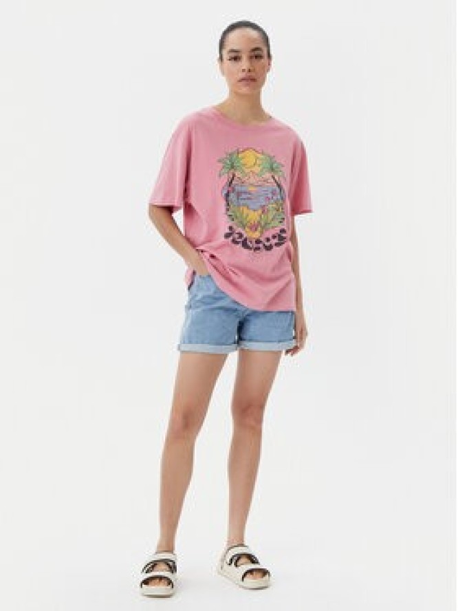 Roxy T-Shirt ERJZT05905 Różowy Oversize
