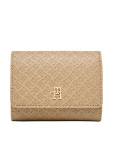 Tommy Hilfiger Portfel Th Icon Trifold Mono AW0AW18484 Beżowy