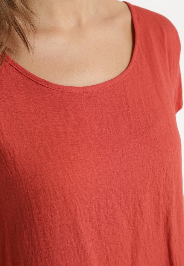 Czerwona Rozkloszowana Wiskozowa Sukienka Trivoria