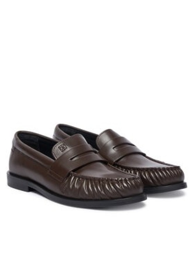 Calvin Klein Lordsy Round Loafer Lth HW0HW03126 Brązowy ciemny