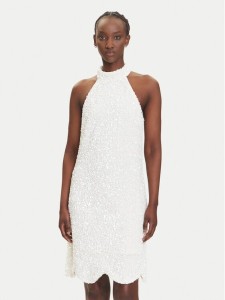 YAS Sukienka koktajlowa Mira 26037830 Écru Regular Fit