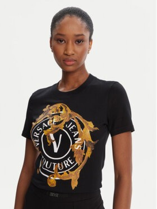 Versace Jeans Couture T-Shirt 79HAHE01 CJ02E Czarny Regular Fit