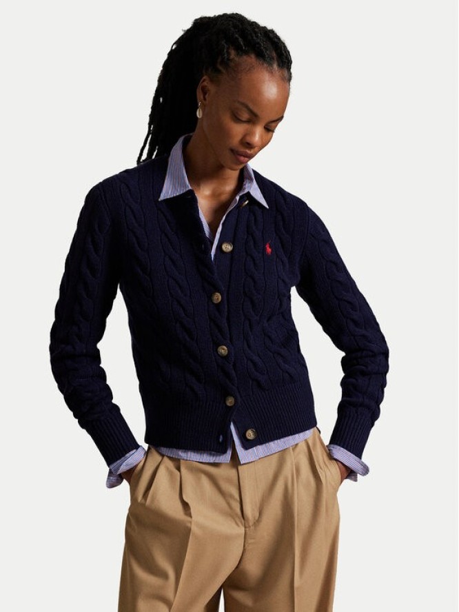Polo Ralph Lauren Kardigan 211972104004 Granatowy Slim Fit