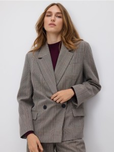 Dwurzędowa marynarka w kratę - wielobarwny