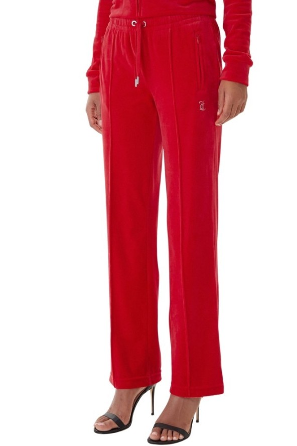 JUICY COUTURE Czerwone spodnie dresowe damskie z cyrkoniami Tina, Rozmiar XS